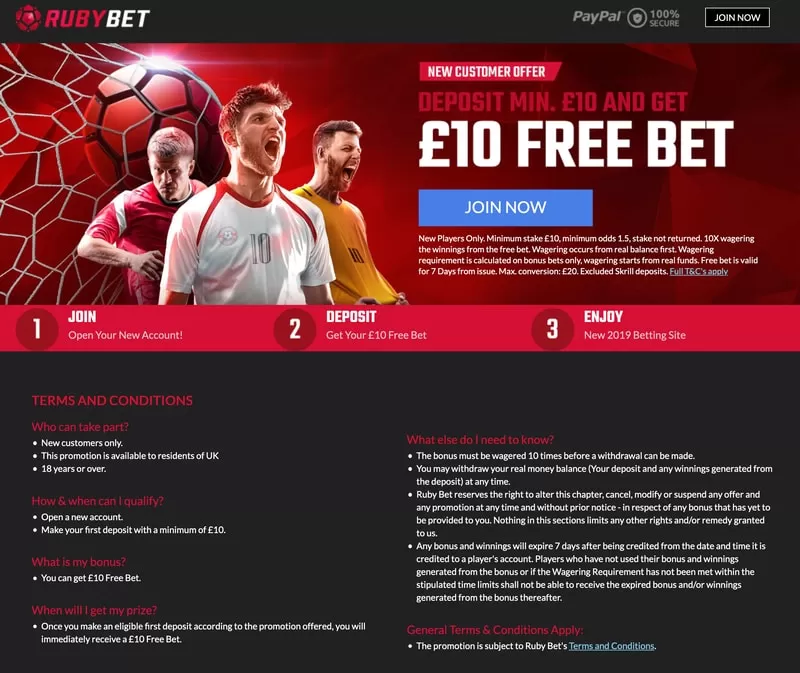 rubybet free bet offer