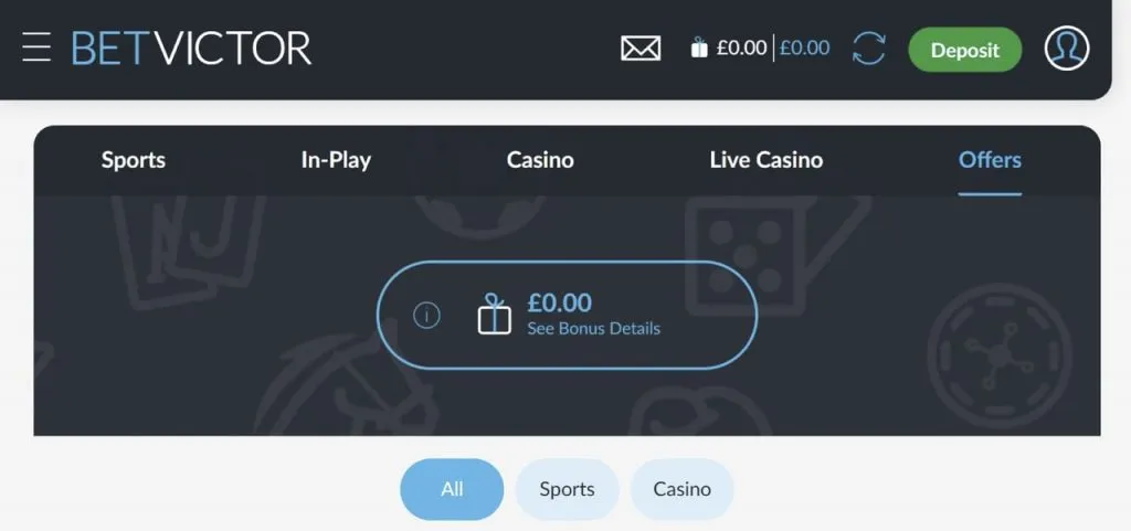 Depositing with BetVictor