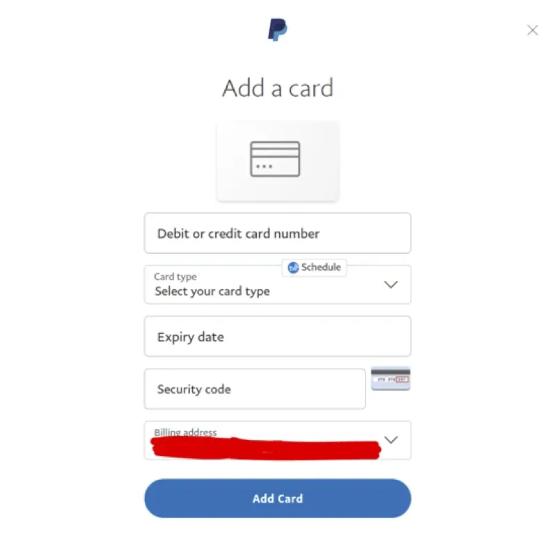 PayPal adding credit/debit card
