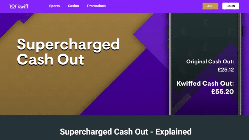 Kwiff offer a 'supercharged' cash out
